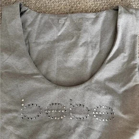 Bebe Rhinestone Logo Tank Top - Picture 2 of 7